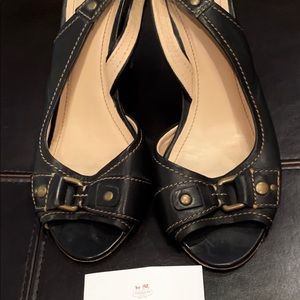 Coach Shoes - Coach Black Leather Slingbacks Coach Shoes - Coach Black Leather Slingbacks